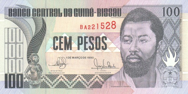 GUINEA-BISSAU 100 Pesos 1990 Pick 11