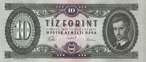 HUNGARY 10 Forint 1957 Pick 168