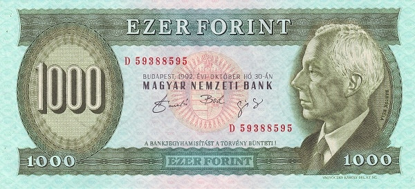 HUNGARY 1000 Forint 1992 Pick 176 collectible banknote