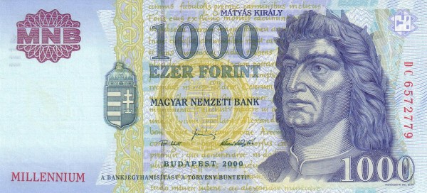 HUNGARY 1000 Forint 2000 Pick 185 collectible banknote