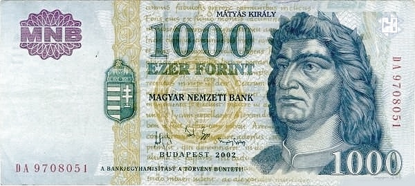 HUNGARY 1000 Forint 2002 Pick 189 collectible banknote