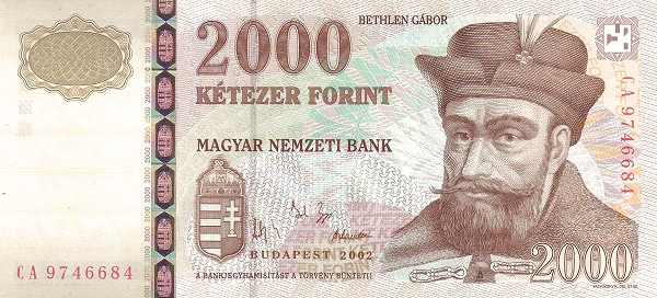 HUNGARY 2000 Forint 2002 Pick 190 collectible banknote