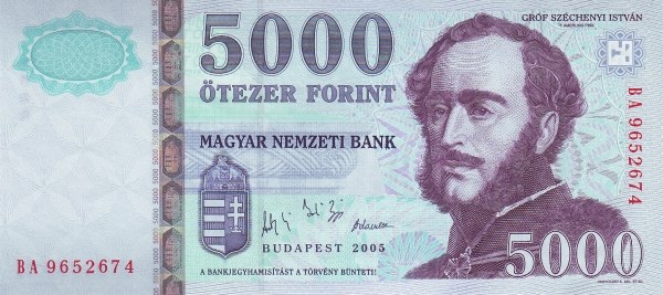 HUNGARY 5000 Forint 2005 Pick 191 collectible banknote