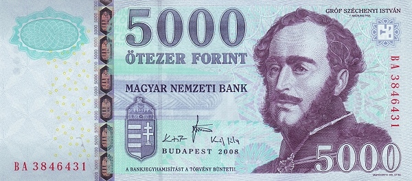HUNGARY 5000 Forint 2008 Pick 199 collectible banknote