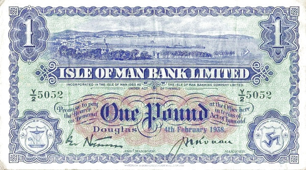 ISLE OF MAN 1 Pound 1960 Pick 6 collectible banknote