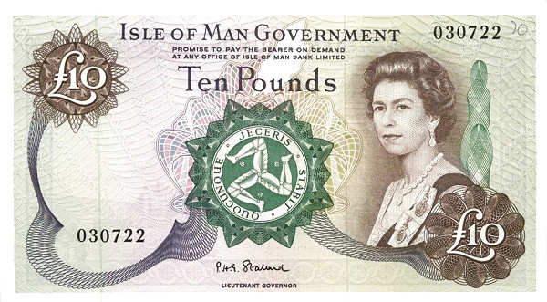 ISLE OF MAN 10 Pounds 1972 Pick 31 collectible banknote