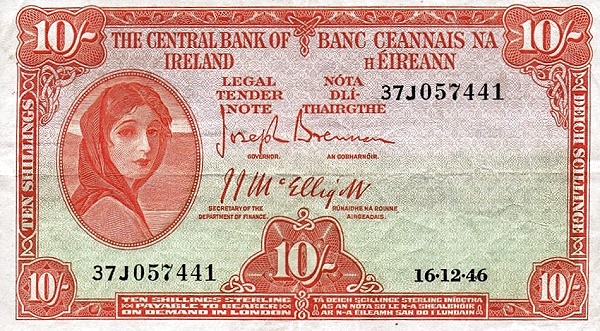 IRELAND 10 Shillings 1959 Pick 56