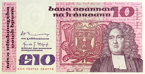 IRELAND 10 Pounds 1978 Pick 72 collectible banknote