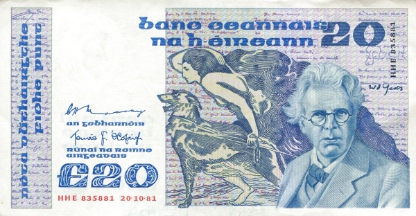 IRELAND 20 Pounds 1980 Pick 73 collectible banknote