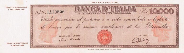 ITALY 10000 Lire 1950 Pick 87 collectible banknote
