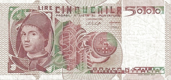 ITALY 5000 Lire 1979 Pick 105 collectible banknote