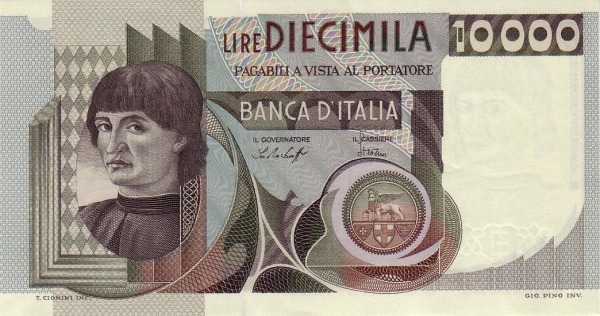 ITALY 10000 Lire 1976 Pick 106 collectible banknote