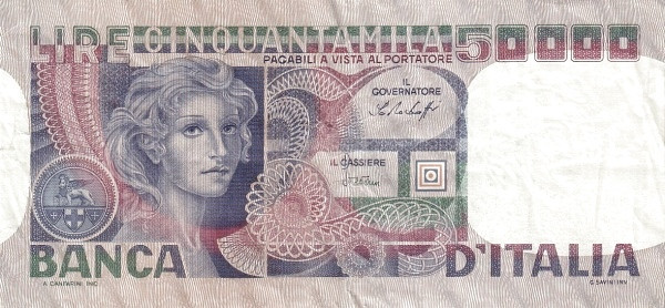ITALY 50000 Lire 1976 Pick 107 collectible banknote