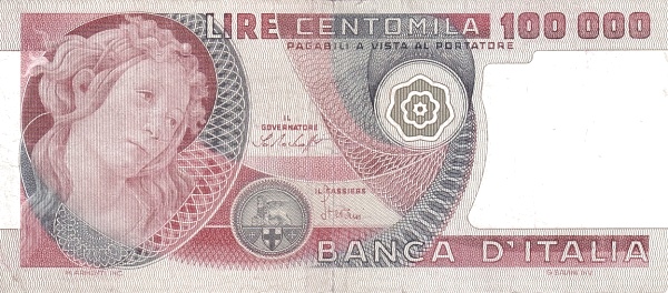 ITALY 100000 Lire 1978 Pick 108 collectible banknote