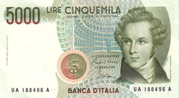 ITALY 5000 Lire 1985 Pick 111