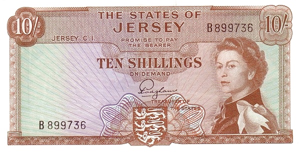 JERSEY 10 Shillings 1963 Pick 7 collectible banknote