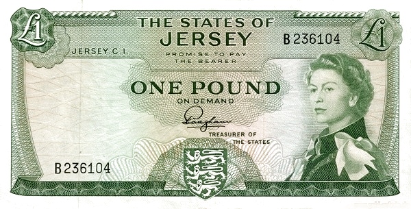 JERSEY 1 Pound 1963 Pick 8 collectible banknote