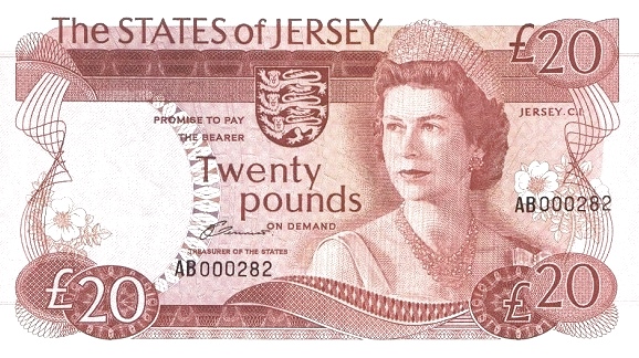 JERSEY 20 Pounds 1976 Pick 14 collectible banknote