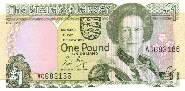 JERSEY 1 Pound 1989 Pick 15 collectible banknote
