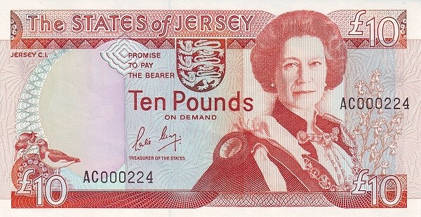JERSEY 10 Pounds 1989 Pick 17 collectible banknote