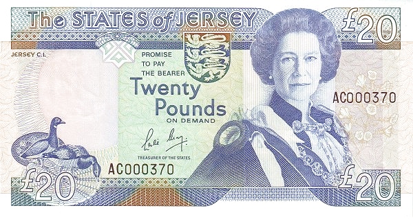 JERSEY 20 Pounds 1989 Pick 18 collectible banknote