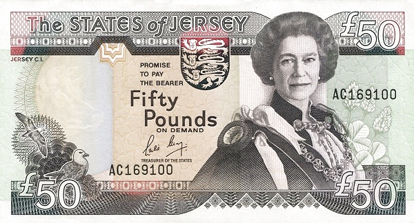 JERSEY 50 Pounds 1989 Pick 19 collectible banknote