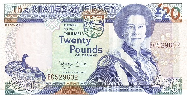 JERSEY 20 Pounds 1993 Pick 23 collectible banknote
