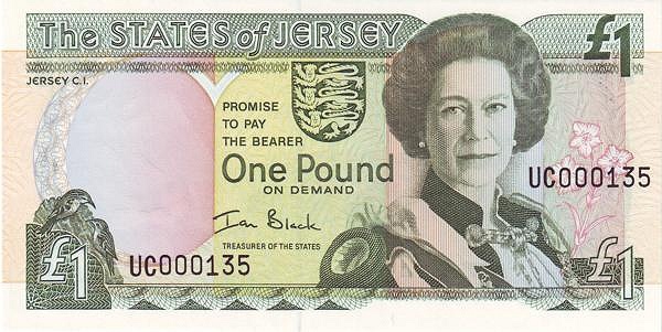 JERSEY 1 Pound 2000 Pick 26 collectible banknote