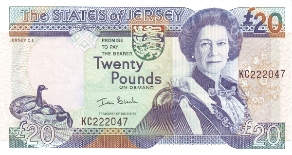 JERSEY 20 Pounds 2000 Pick 29 collectible banknote