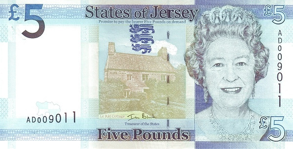 JERSEY 5 Pounds 2010 Pick 33 collectible banknote