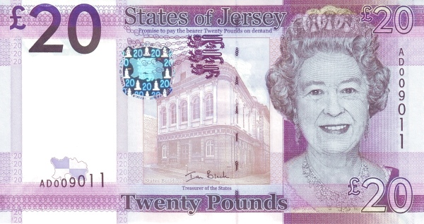 JERSEY 20 Pounds 2010 Pick 35 collectible banknote