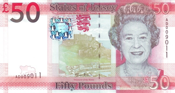 JERSEY 50 Pounds 2010 Pick 36 collectible banknote