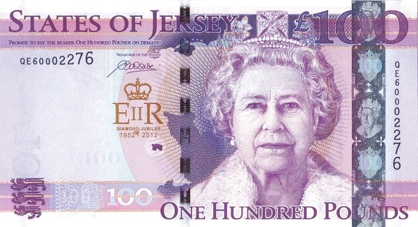 JERSEY 100 Pounds 2012 Pick 37 collectible banknote
