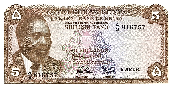 KENYA 5 Shilingi 1966 Pick 1 collectible banknote