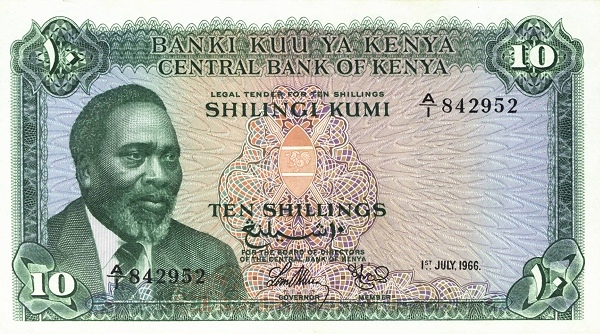 KENYA 10 Shilingi 1966 Pick 2 collectible banknote