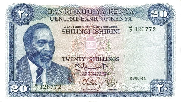 KENYA 20 Shilingi 1966 Pick 3 collectible banknote