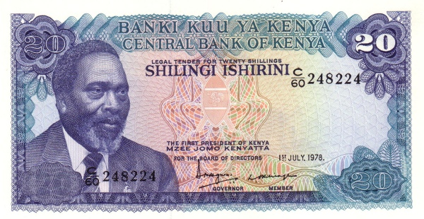 KENYA 20 Shilingi 1978 Pick 17 collectible banknote