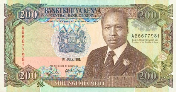 KENYA 200 Shilingi 1989 Pick 29 collectible banknote