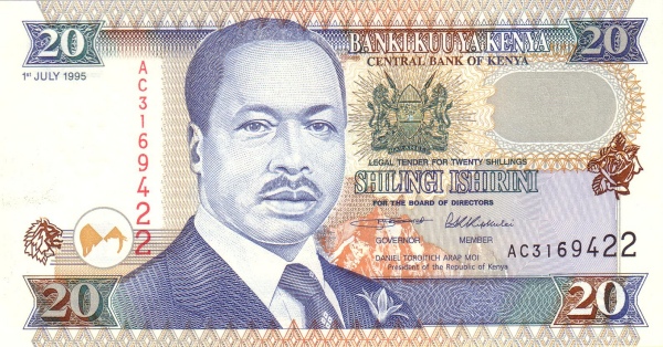 KENYA 20 Shilingi 1995 Pick 32 collectible banknote