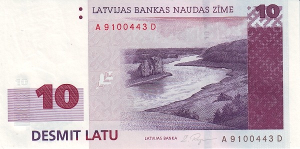 LATVIA 10 Latu 2000 Pick 50 collectible banknote