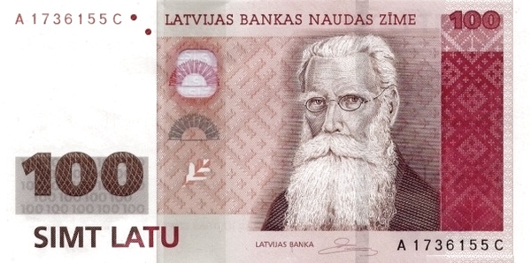 LATVIA 100 Latu 2007 Pick 57 collectible banknote