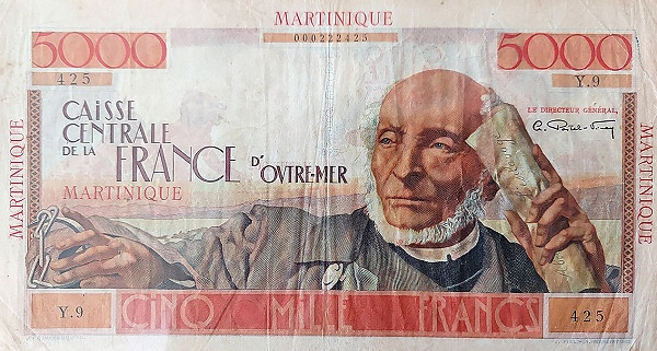 MARTINIQUE 5000 Francs 1952 Pick 34
