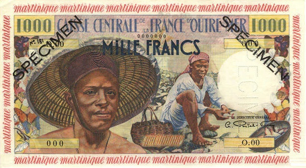 MARTINIQUE 1000 Francs 1960 Pick 35