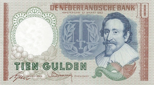 NETHERLANDS 10 Gulden 1953 Pick 85