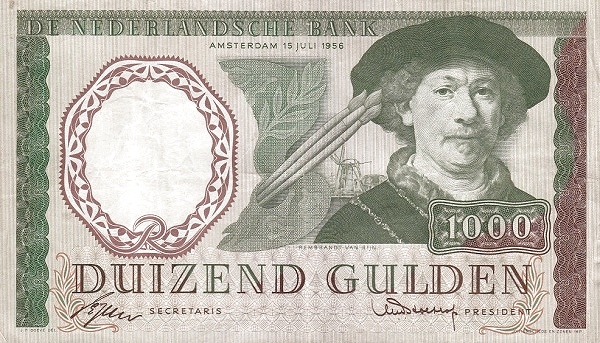 NETHERLANDS 1000 Gulden 1956 Pick 89 collectible banknote