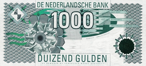 NETHERLANDS 1000 Gulden 1994 Pick 102