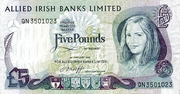 NORTHERN IRELAND 5 Pounds 1982 Pick 2 collectible banknote