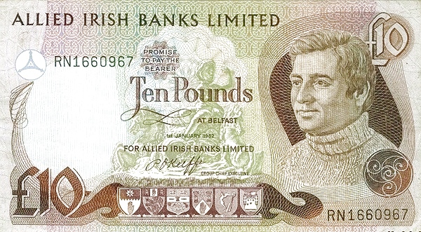 NORTHERN IRELAND 10 Pounds 1982 Pick 3 collectible banknote