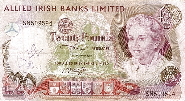 NORTHERN IRELAND 20 Pounds 1982 Pick 4 collectible banknote