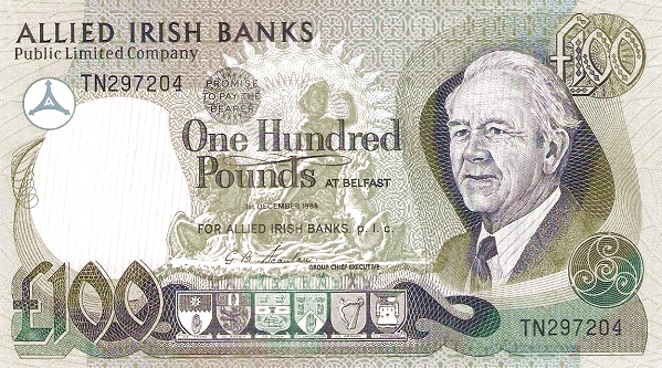 NORTHERN IRELAND 100 Pounds 1988 Pick 9 collectible banknote